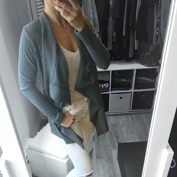 LAST 2✨Ribbed Cascading Open Cardigan - Picture 3 of 4